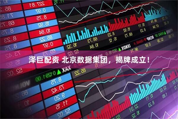 泽巨配资 北京数据集团，揭牌成立！